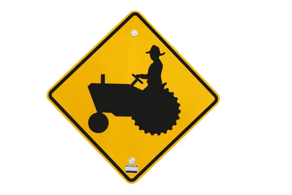 Sinal de aviso do tractor isolado — Fotografia de Stock
