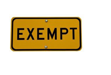 Exempt warning sign isolated clipart