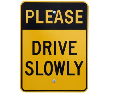 Slow down warning sign isolated clipart