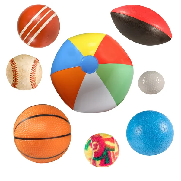 Sportovní míče kolekce izolované — Stock fotografie