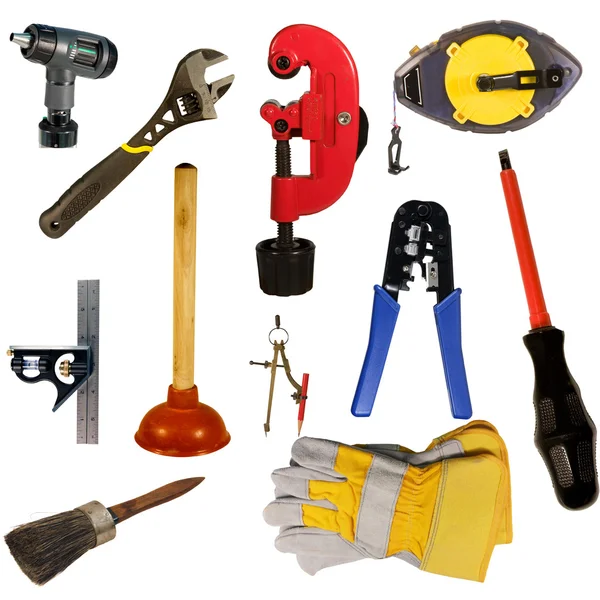 Hand tools collection isolated — Stock Photo, Image