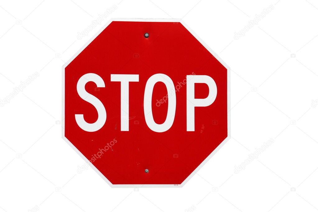 Stop sign with path