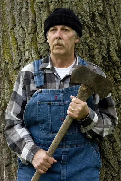 Lumberjack portrait in verticle format — Stock Photo, Image