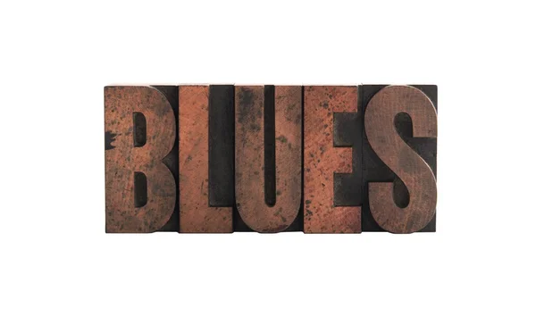 Blues en tipografía antigua — Foto de Stock