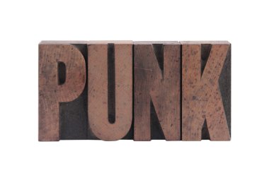 Punk in old letterpress type clipart