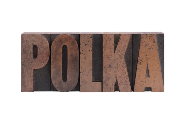 Polka in oude boekdruk type — Stockfoto