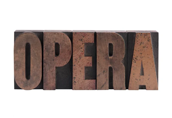 Όπερα σε παλαιού τύπου letterpress — Φωτογραφία Αρχείου