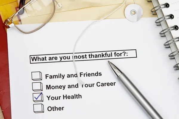 Vad är du mest tacksam för? — Stockfoto