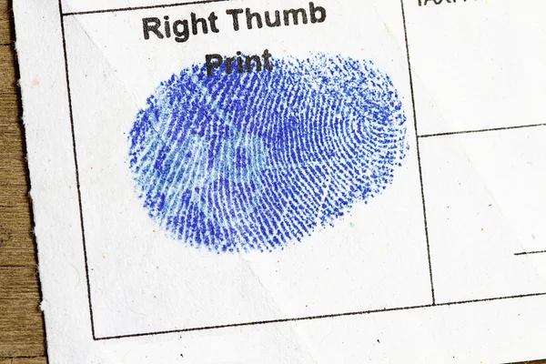 Right Thumb Finger Print — Stock Photo, Image