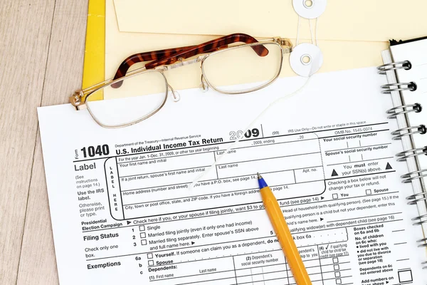 Podání daňového formuláře, 1040 — Stock fotografie