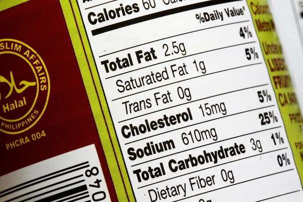 Etichetta alimentare — Foto Stock