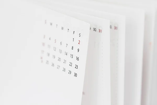 Close up calendar page — Stock Photo, Image