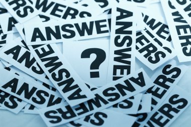 One question and many answers clipart