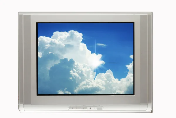 Chmury dramatyczne w tv monitor — Zdjęcie stockowe