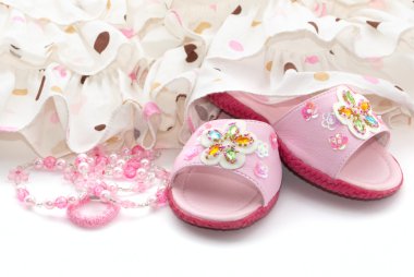 Pink child's shoes clipart