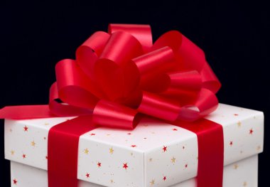 Gift box on black clipart