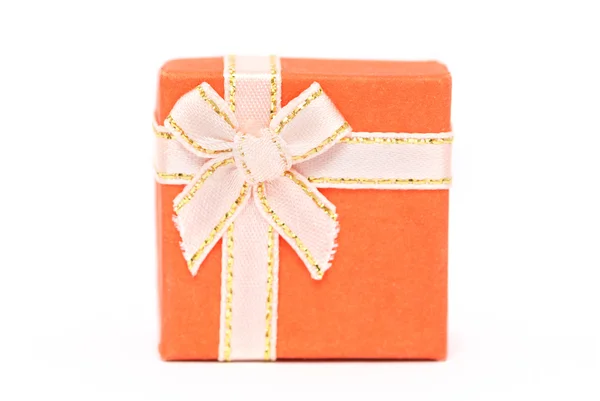 Orangefarbene Geschenkbox — Stockfoto