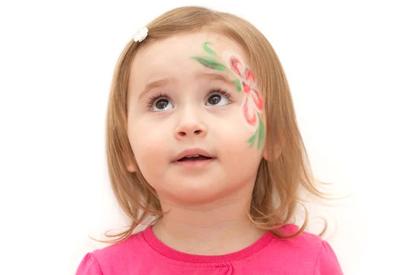 Girl with face-art — Stock Photo, Image