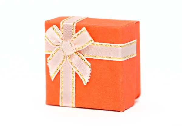 Geschenkbox orange — Stockfoto