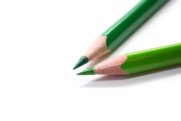 Two green pencils — Stock Photo, Image