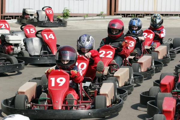 Start. Go-Kart racing for kids — Stock Photo, Image