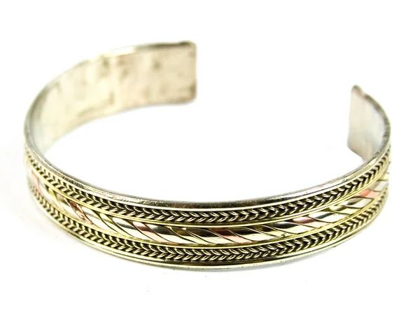 Metalen armband met een patroon Stockfoto