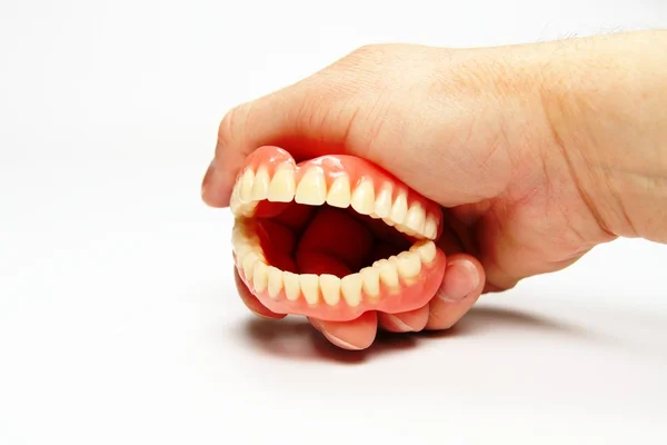 Smiling complete denture — Stock Photo, Image