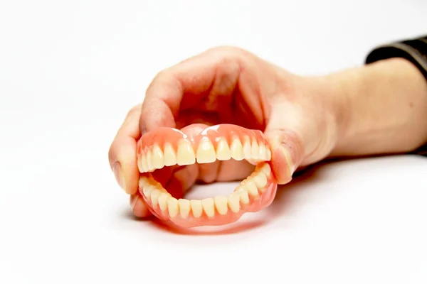 Dentadura completa sorridente — Fotografia de Stock