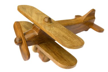 Wooden toy plane clipart