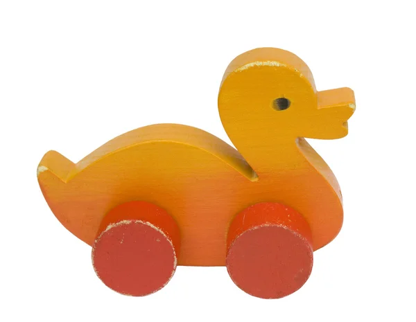 Деревянная игрушечная утка — стоковое фото