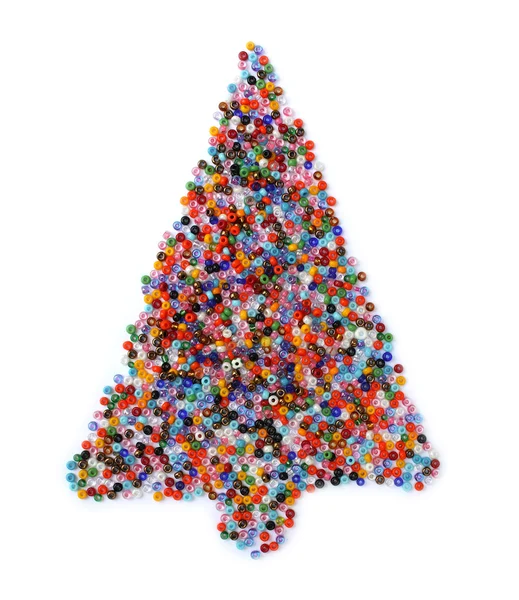 Christmas tree in beads — Stock Photo, Image