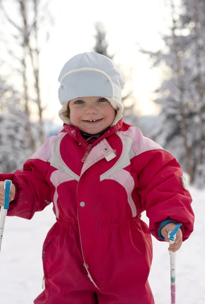 Toddler skiing — Stock Photo, Image