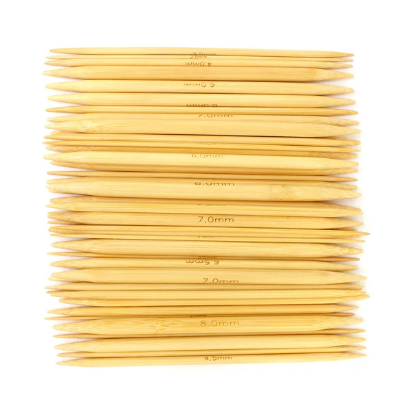 Bamboo knitting needles — Stock Photo, Image