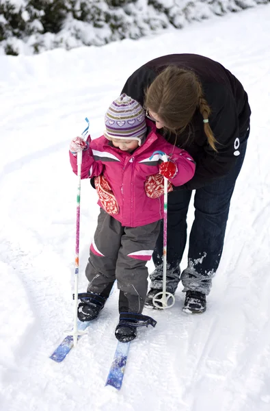 First time skier — Stock Photo, Image