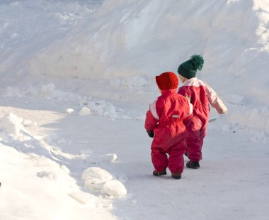 Children in snow clipart