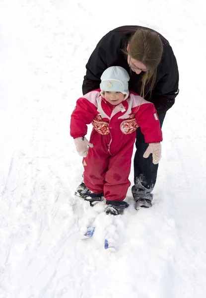 First time skier — Stock Photo, Image