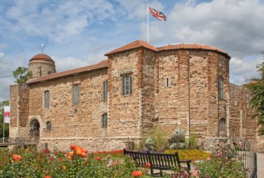 Norman Castle in Colchester in spring clipart