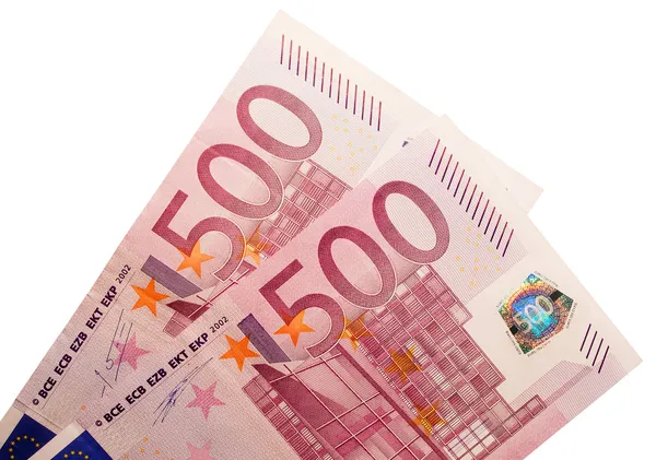 Two five hundred euro banknotes — Stock Photo, Image