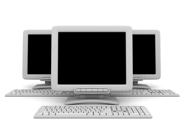 Síťový počítač (tři) — Stock fotografie