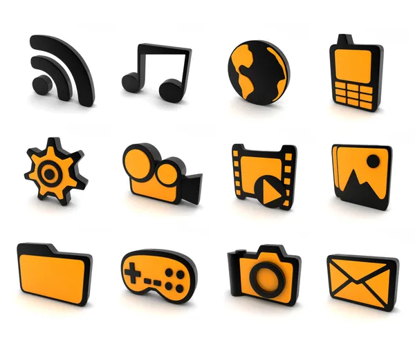 Icon 3d (orange) — Stock Photo, Image