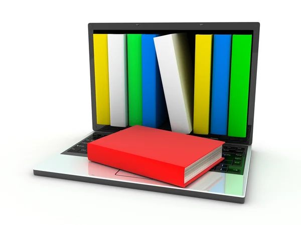 Laptop e livros — Fotografia de Stock