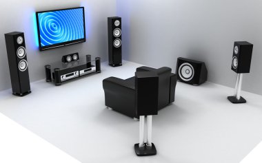 Audio and video room clipart