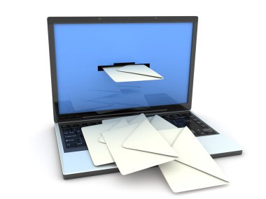 Laptop and mail clipart