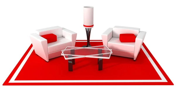 Modern koltuk, kırmızı style — Stok fotoğraf