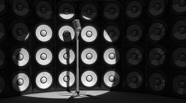 Microfono e sfondo audio — Foto Stock