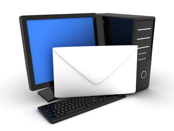Computer and letter — Stock Photo, Image