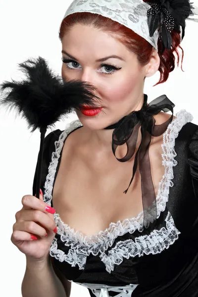 Flicka i franska maid — Stockfoto