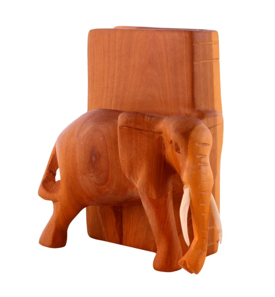 Elefante de madera bookend — Foto de Stock