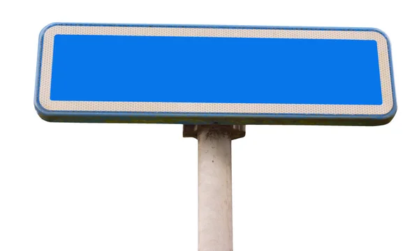 Синій дорожній знак — стокове фото