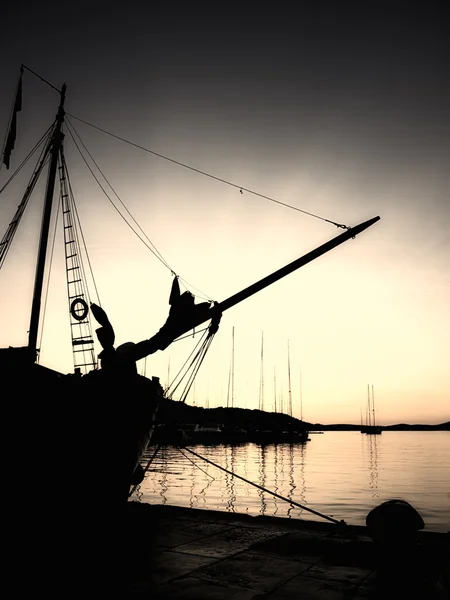 セピア色の航海の日没 — ストック写真